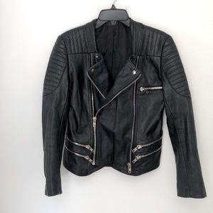 Black Zippered Leather Moto Jacket 3X🎉HP🎉